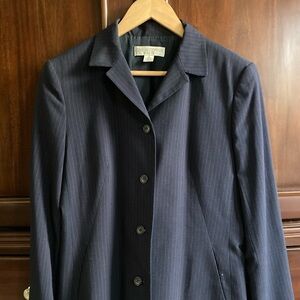 Size 8 Stretch Navy Button Down Casual Corner